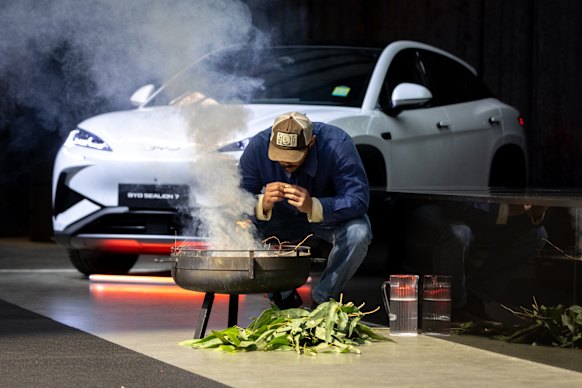 A smoking ceremony to welcome the car maker.