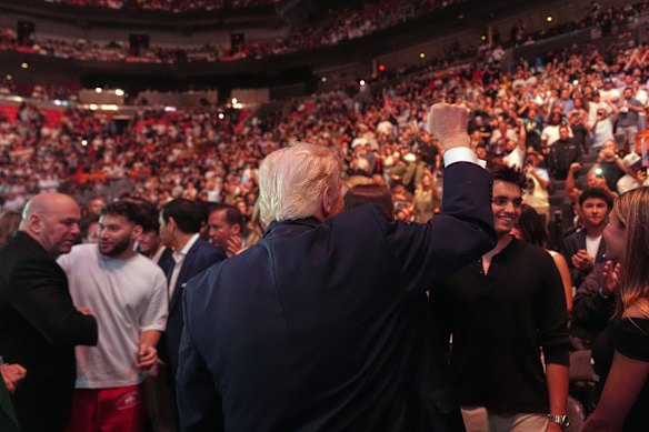 President Donald Trump is attending the UFC 327.