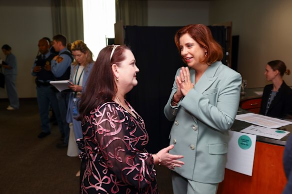 Emma Mason (left) and Communications Minister Anika Wells during the Protecting Children in the Digital Age event held at UN HQ in New York,