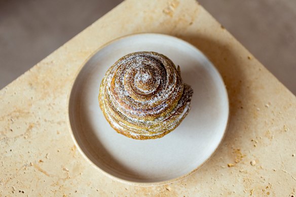 Pandan bun with custard. 