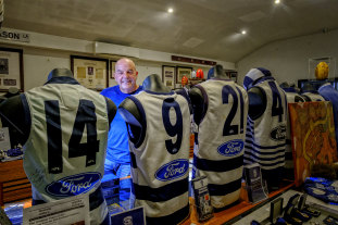 More than a fan: Geelong Football Club vice-president Bob Gartland has a vast private memorabilia collection.