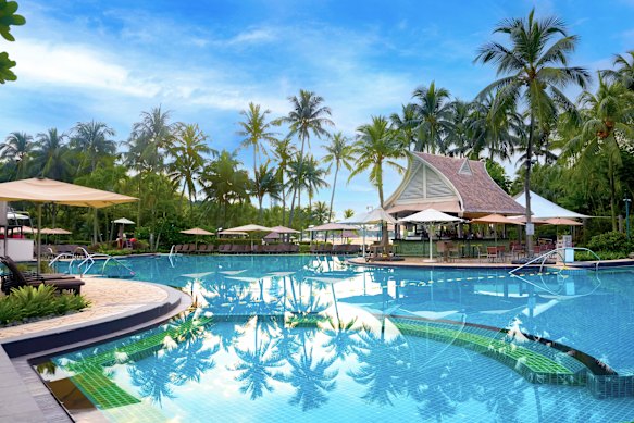 Chill out by the pool at the Shangri-La Rasa Sentosa in Singapore.