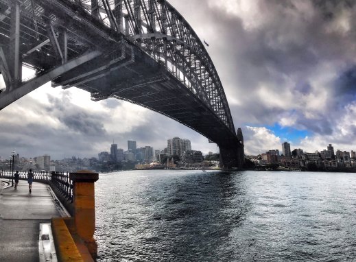 A quiet Sydney Harbour Bridge taken during a lockdown exercise walk.