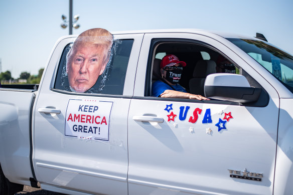 Trump supporters at a rally in Laredo, Texas, on Saturday, October 10.