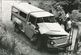 The stolen Dodge truck Edwin Eastwood crashed in the Strzelecki State Park.