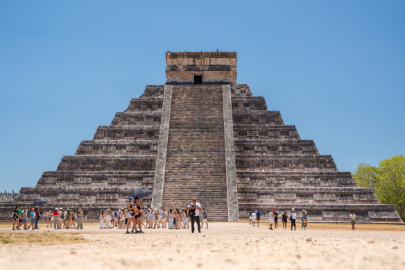 First stop is the sacred Maya pyramid of Chichen Itza.