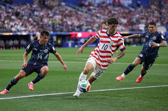Christian Pulisic in the US’s opening game against Paraguay. 