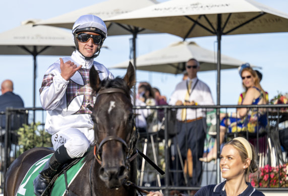 Brock Ryan returns on Count De Rupee after winning the Victory Stakes at Eagle Farm on Saturday