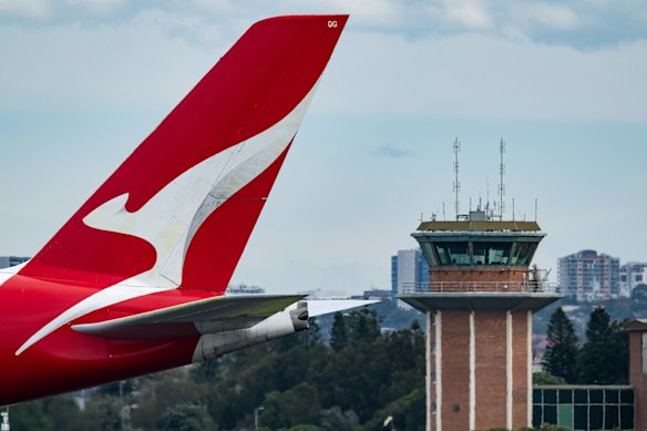 A Qantas aircraft at Sydney Airport. 