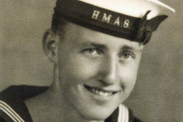 Frank McGovern in 1939, assigned to the HMAS Perth. 