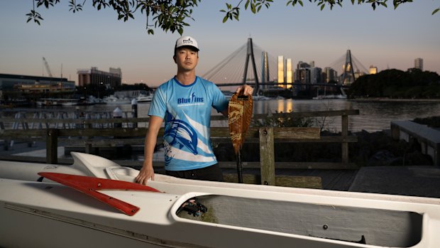 Li-Ray Kin’s outrigger canoes were vandalised in Sydney. 
