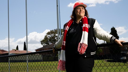 Swans fan Yvette Andrews was instrumental in establishing a women’s football competition in Sydney in the 1990s.
