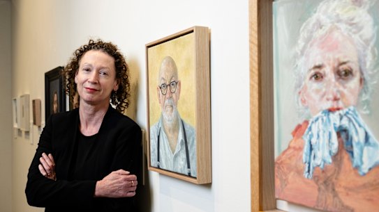 Jane Watters director of the S.H. Ervine gallery in the exhibition salon des refuses, 