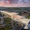 An artist’s impression of the proposed above-ground station at Melbourne Airport.