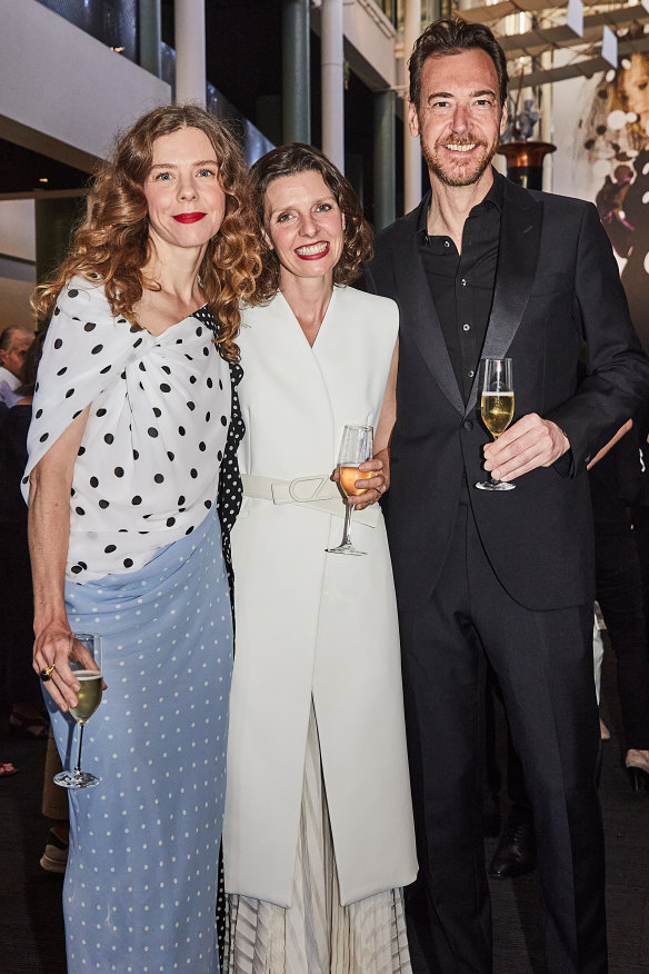 Bianca Spender, Allegra Spender, Alex Schuman attending the Carla Zampatti exhibition at the Powerhouse Museum.