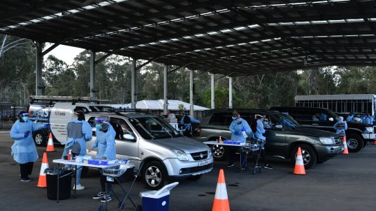 COVID-19 testing at Fairfield, Sydney.