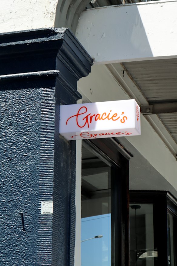 Outside the wine bar.