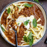 Pork sausage ragu of sorts with burrata and casarecce.