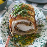 Stuffed porchetta with gremolata.