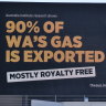 The Australia Institute has taken to using a Perth billboard to voice its view.