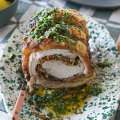 Stuffed porchetta with gremolata.