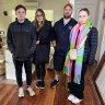 The Bridgers - Harley, Rebecca, Kane and Nikkita - in their flood-damaged home in Melbourne’s west.