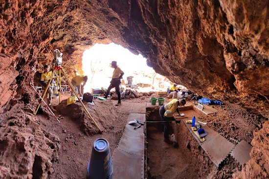 The cave has some of the earliest ­evidence of Aboriginal people’s occupation of the Australian desert, with artefacts dating back more than 50,000 years.