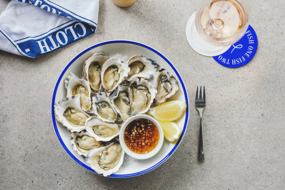 Natural oysters at One Fish, Two Fish.