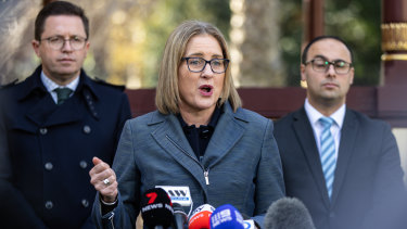 Victorian Premier Jacinta Allan unveiling the government’s youth justice legislation earlier in the year