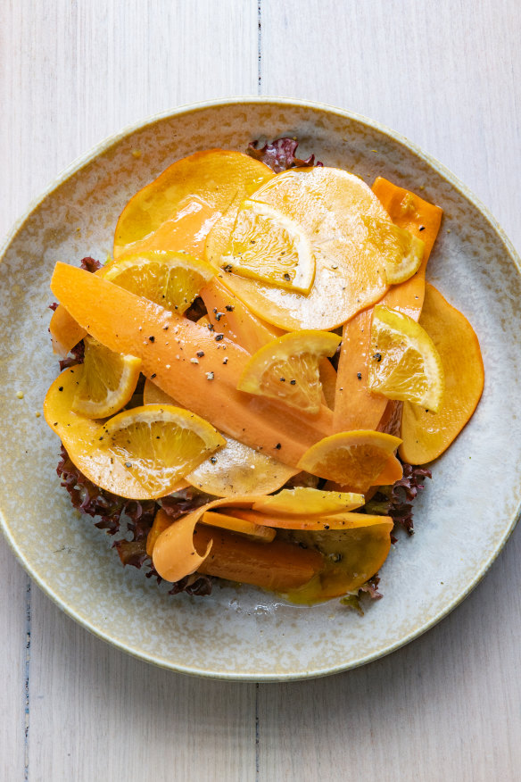 The carrot and red coral salad.