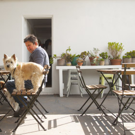 Outdoor, pooch-friendly dining.
