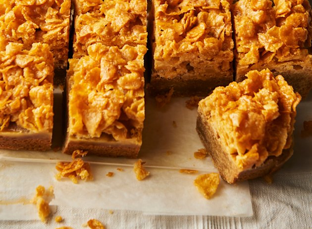 The bake stall standby gets a layer of cookie dough at the bottom.