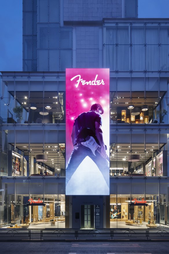 The Fender Flagship in Tokyo is housed in the hip Harajuku district’s “Ice Cubes” building.