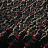Iranian Revolutionary Guard cadets march during an annual military parade, just outside Tehran, Iran.