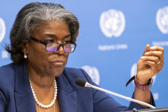 L'ambassadrice des États-Unis aux Nations Unies, Linda Thomas-Greenfield.