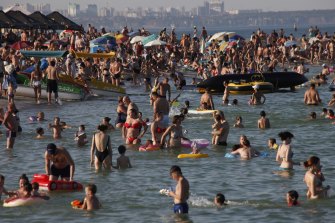 Holidaymakers flocked to the Black Sea in Odessa, Ukraine, over the weekend.