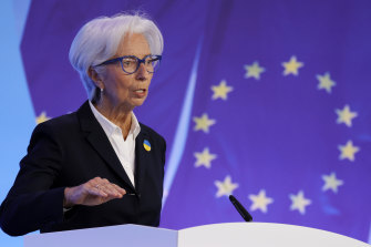 ECB president Christine Lagarde. The central bank said it would raise interest rates next month for the first time in more than a decade.