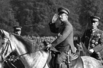 Emperor Hirohito seen in the last months of World War II. The Japanese were reluctant to surrender until his future was secure.