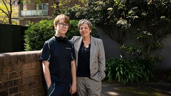 Hayfever sufferers Kylie Gwynne with her 17-year-old son Sammy.