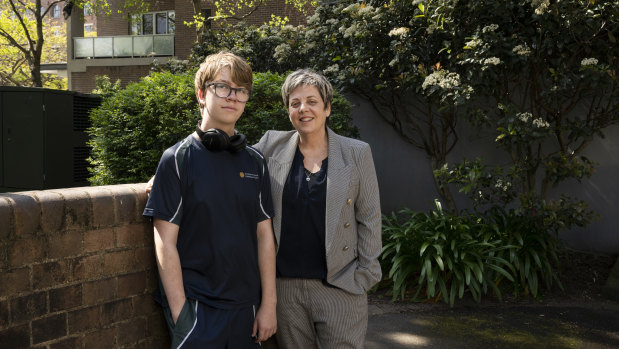 Hayfever sufferers Kylie Gwynne with her 17-year-old son Sammy.