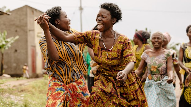 Group support: Biira Jetrace says healing happens too through physical movement, of dancing side by side. “When we dance, sometimes we forget what is hitting us behind. We are in our new life. We are now free from violence.” 