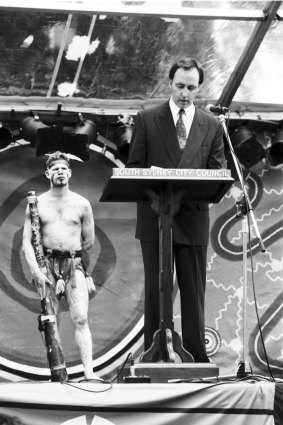 Paul Keating delivers his celebrated Redfern speech in 1992.