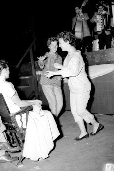 Bill Haley fans dance at a concert at the Sydney Stadium on January 17, 1957.