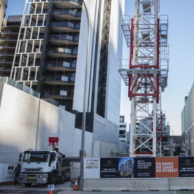 A Merhis apartment project under construction in Parramatta.