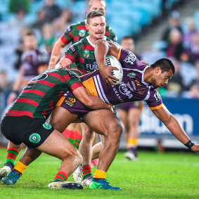 Big impression: Payne Haas left quite the impression in his NRL debut.