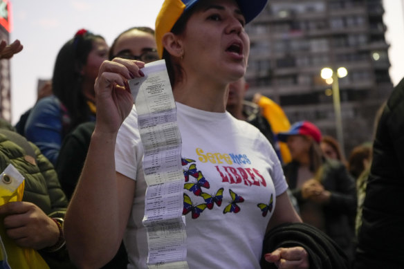 Venezuelans in Chile protest against Maduro a month after the disputed vote, which the opposition says it won by a landslide.