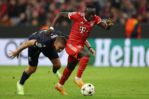 Sadio Mane scored the third goal of Bayern’s 5-0 rout.