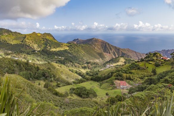 The remote, rolling hills of Saint Helena.