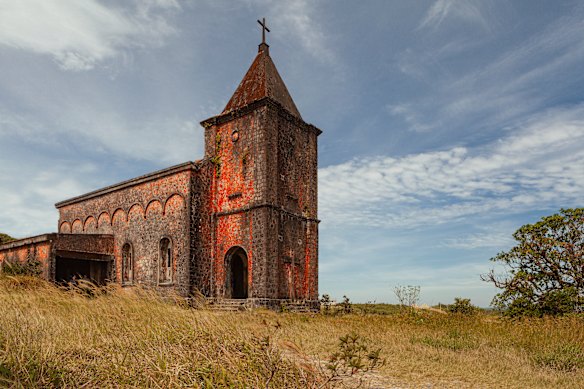 The abandoned Catholic church.