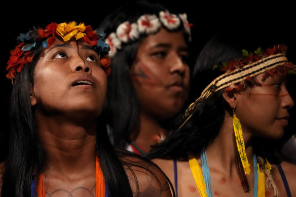 Tembe Indigenous youths perform at the summit.